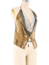 Whiting and Davis Tri-Tone Chainmail Halter Top Top arcadeshops.com