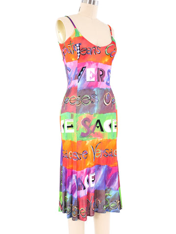 Versace Dress 90s Versace Jeans Couture Logo Printed Tank Dress Versace Dress 90s Versace Jeans Couture Logo Printed Tank Dress