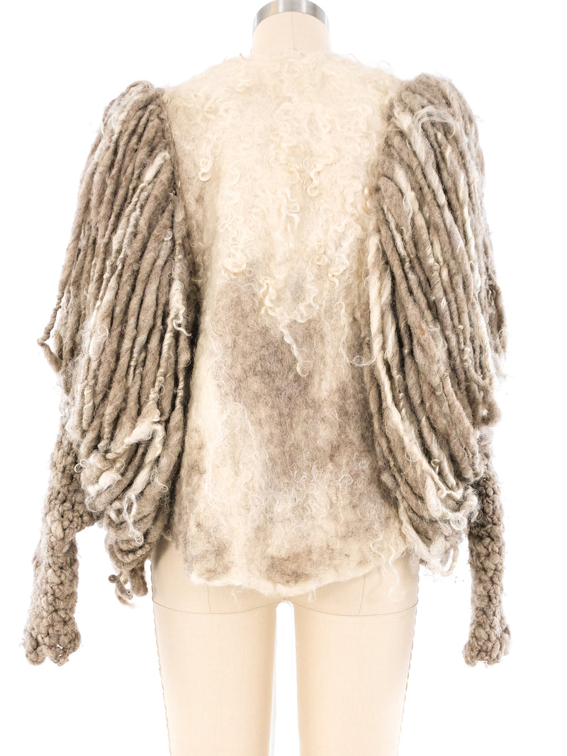 Curly Lamb Wool Fringed Knit Jacket Jacket arcadeshops.com