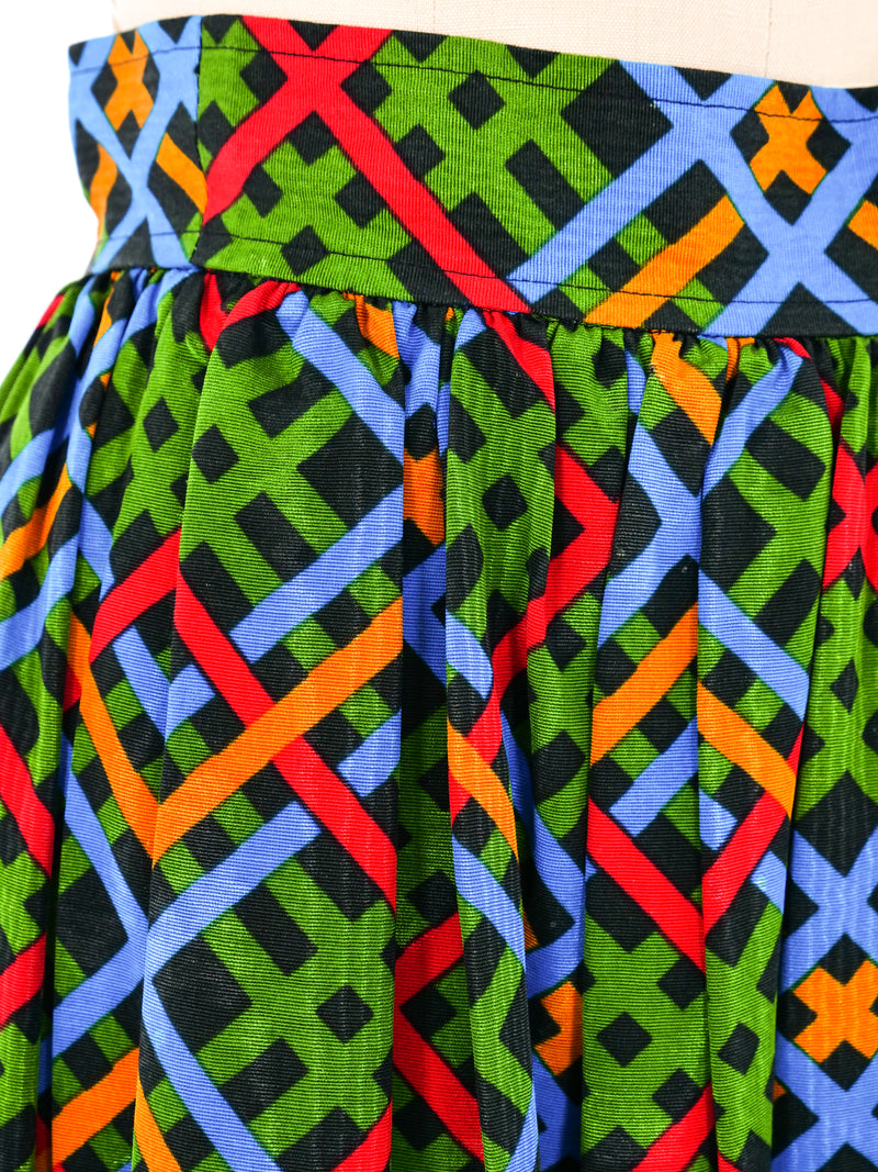 Yves Saint Laurent Basketweave Printed Maxi Skirt Bottom arcadeshops.com
