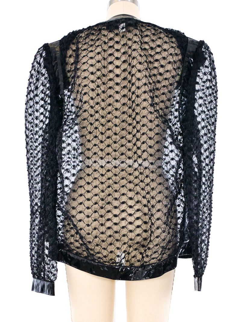 Gene Ewing Patent Trimmed Organza Jacket Jacket arcadeshops.com