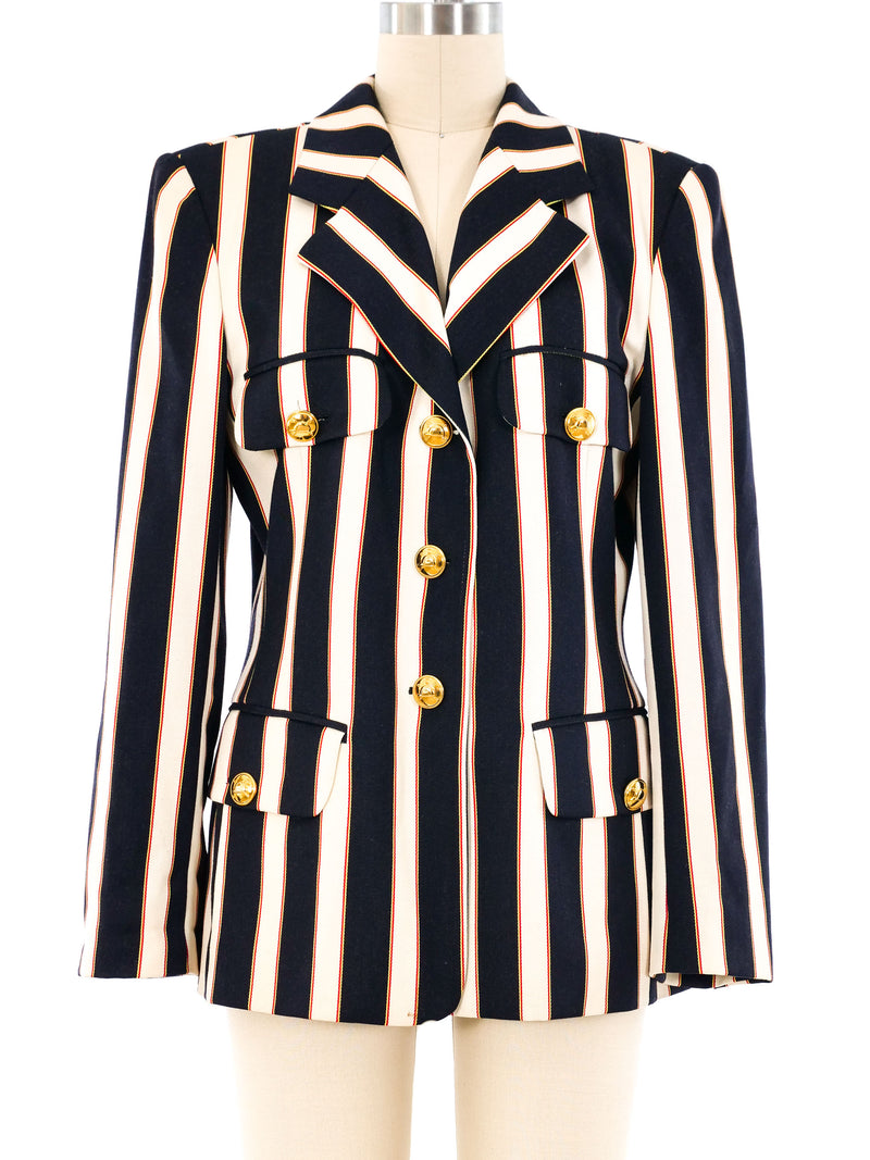 Escada Striped Wool Blazer Jacket arcadeshops.com