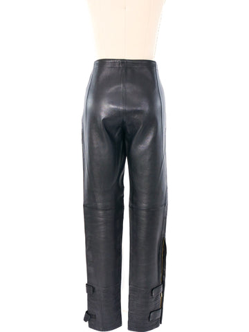 Gucci Leather Biker Pants