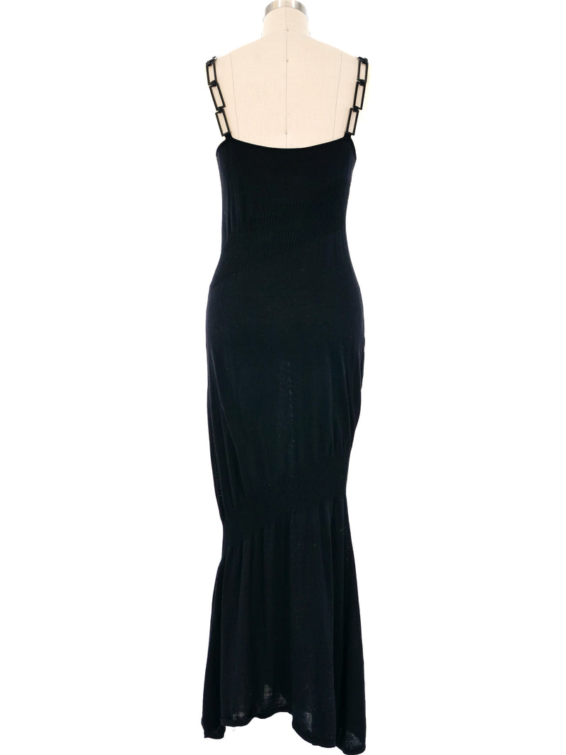 Chanel Chain Strap Knit Maxi Dress Dress arcadeshops.com