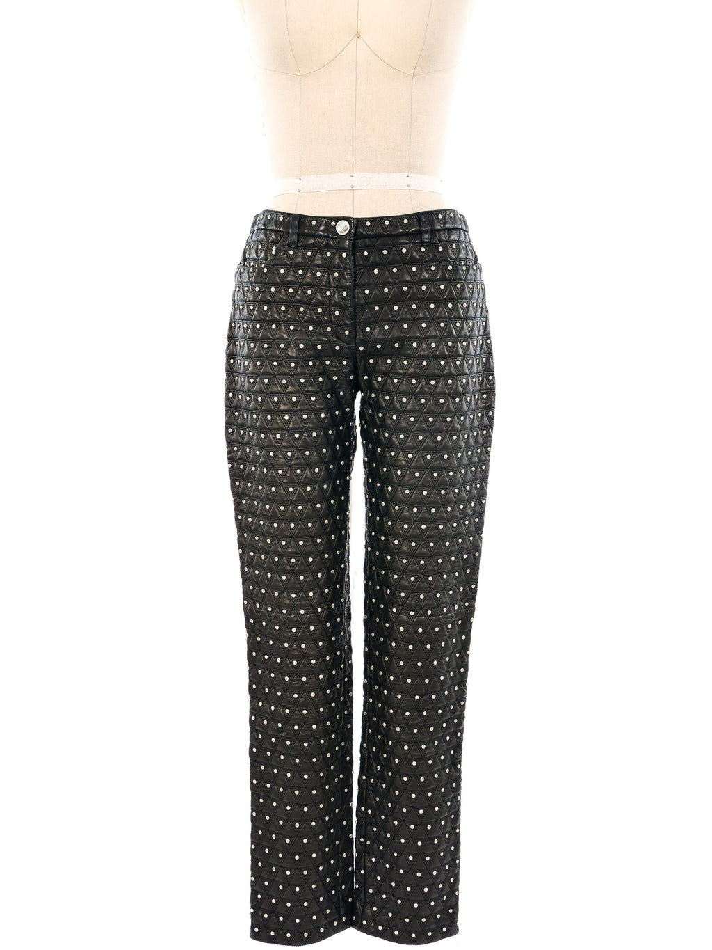 【送料&関税込】Versace Duchesse Pants Gianni Versace Studded Leather Pants