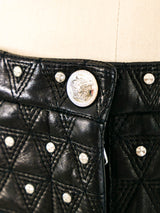 Gianni Versace Studded Leather Pants Bottom arcadeshops.com