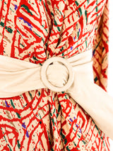 Halston Abstract Printed Skirt Ensemble Suit arcadeshops.com