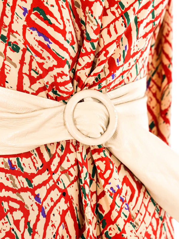 Halston Abstract Printed Skirt Ensemble Suit arcadeshops.com