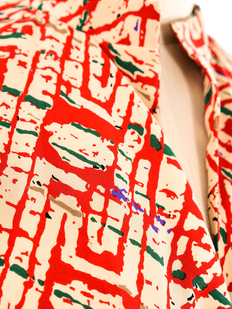 Halston Abstract Printed Skirt Ensemble Suit arcadeshops.com