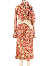Halston Abstract Printed Skirt Ensemble Suit arcadeshops.com