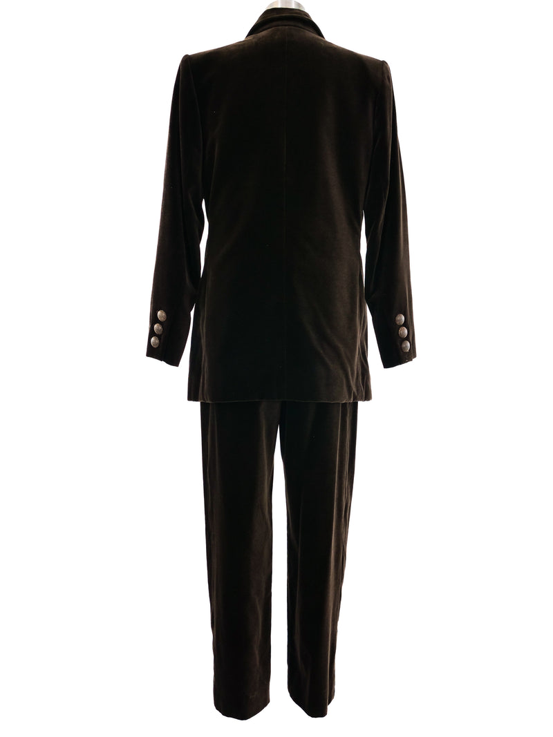 Yves Saint Laurent Velvet Pant Suit Suit arcadeshops.com