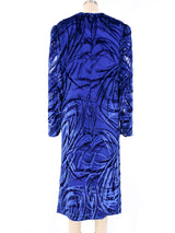 Richilene Blue Velvet Burnout Dress Dress arcadeshops.com