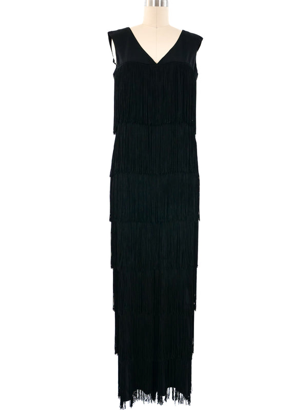 Black Fringe Tank Jumpsuit Jumpsuit arcadeshops.com