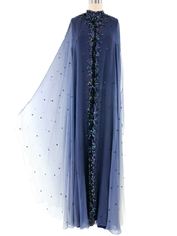 Alfred Bosand Sequined Silk Caftan Dress arcadeshops.com