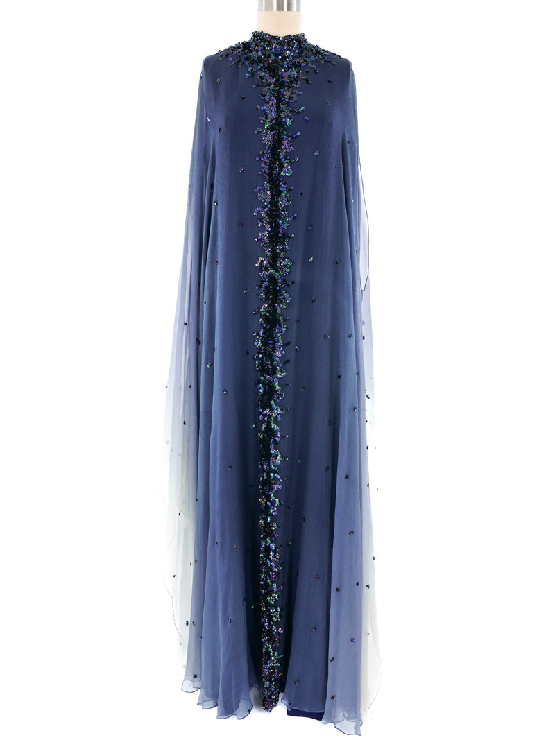 Alfred Bosand Sequined Silk Caftan Dress arcadeshops.com