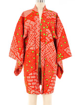 Orange Shibori Printed Kimono Jacket arcadeshops.com