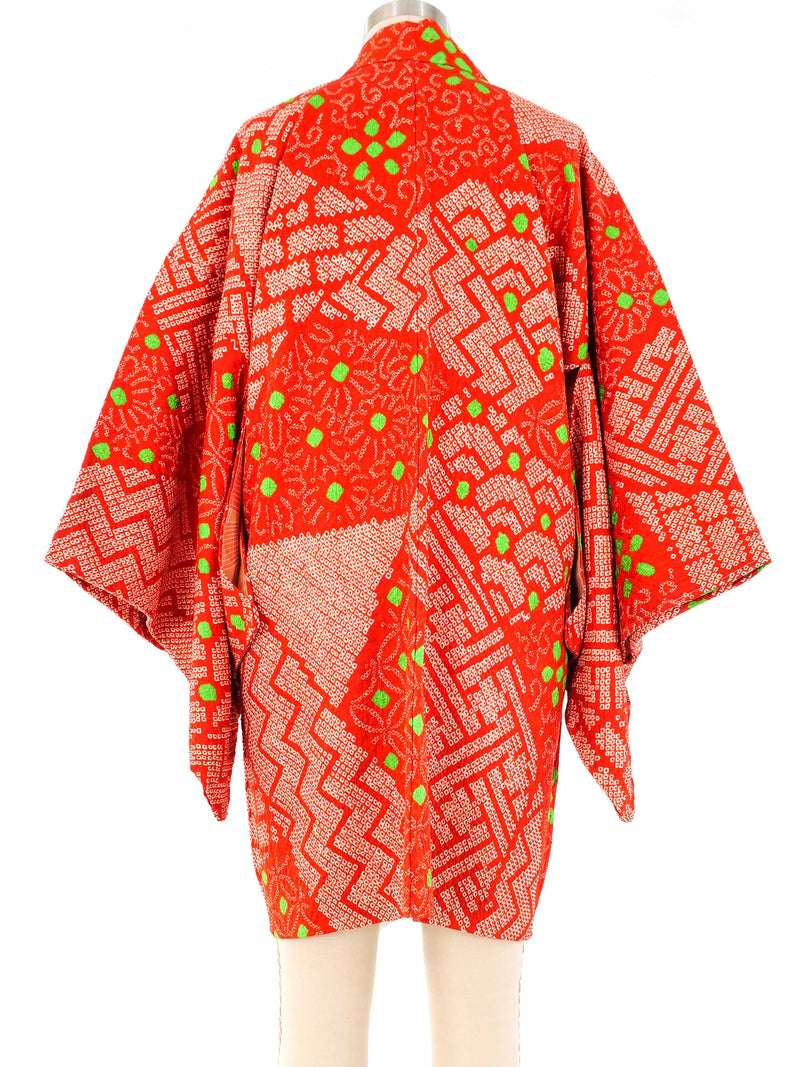 Orange Shibori Printed Kimono Jacket arcadeshops.com