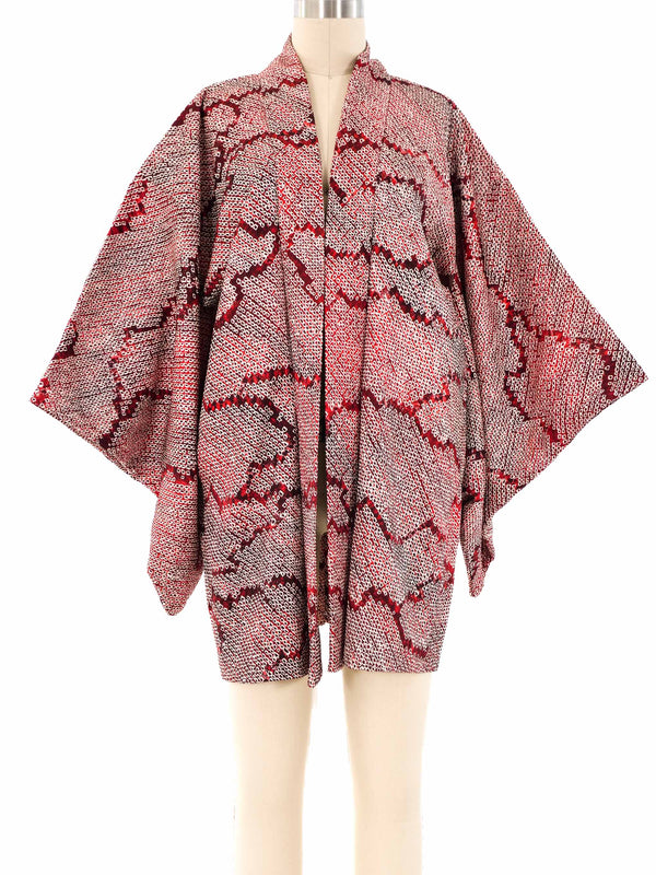 Ombre Plum Shibori Printed Kimono Jacket arcadeshops.com