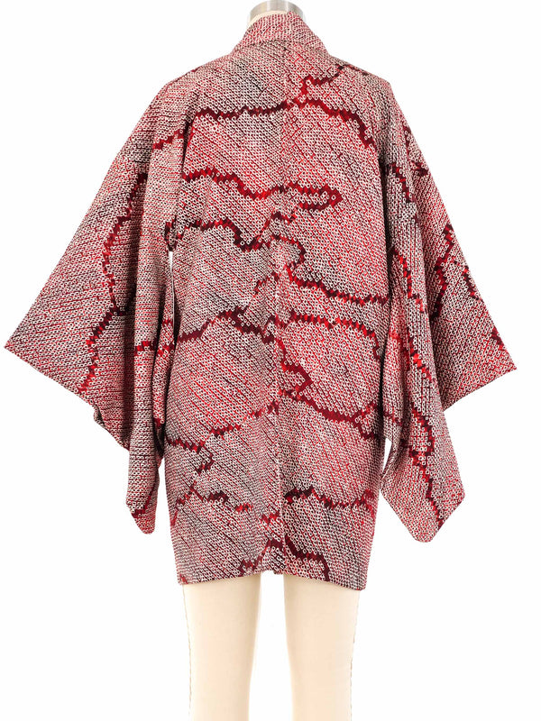 Ombre Plum Shibori Printed Kimono Jacket arcadeshops.com