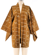 Abstract Printed Khaki Kimono Jacket arcadeshops.com