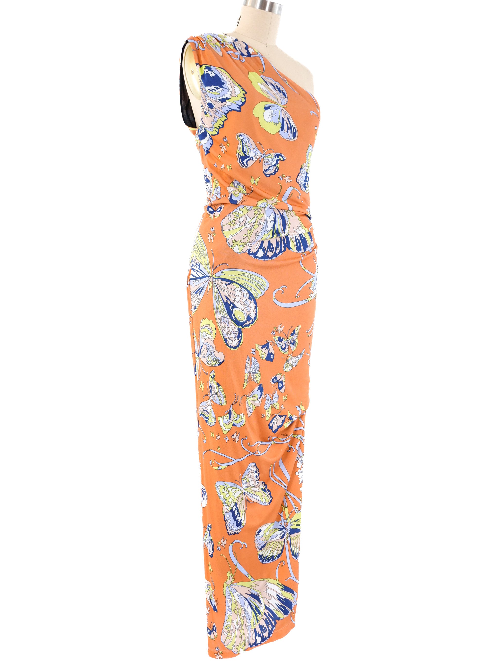 Emilio Pucci One Shoulder Butterfly Dress