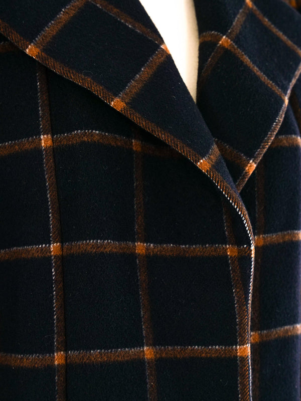 Galanos Windowpane Wool Coat Outerwear arcadeshops.com