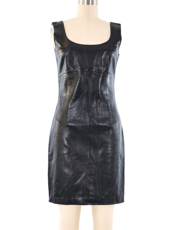 Christian Dior Leather Mini Dress Dress arcadeshops.com