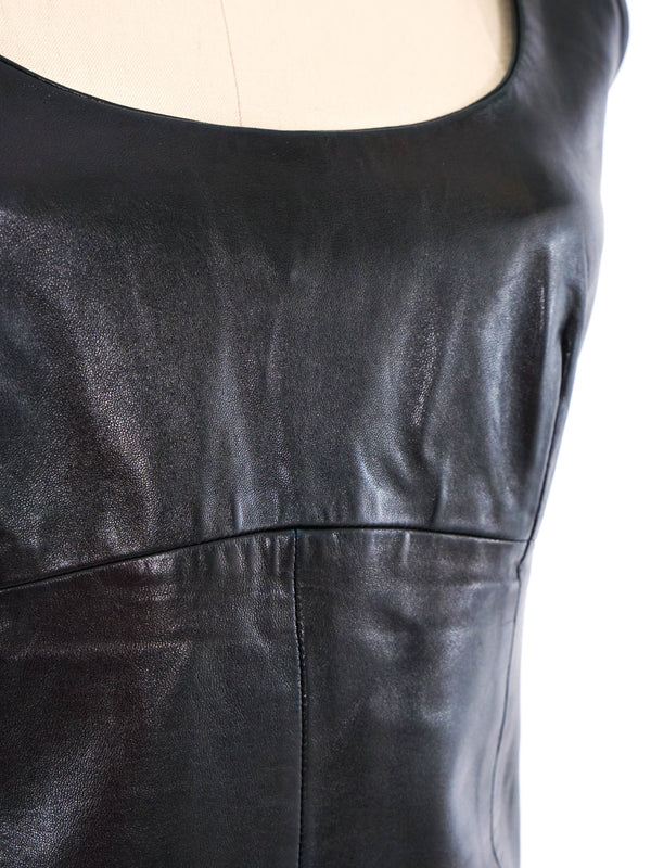 Christian Dior Leather Mini Dress Dress arcadeshops.com