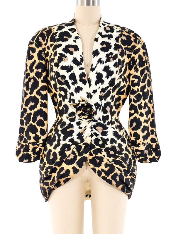 Thierry Mugler Leopard Printed Silk Jacket Jacket arcadeshops.com