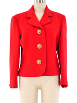 Gianni Versace Red Cropped Jacket Jacket arcadeshops.com