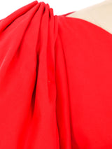 Yves Saint Laurent Red Balloon Sleeve Dress Dress arcadeshops.com