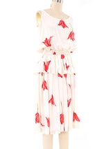 Valentino Tulip Printed Silk Skirt Ensemble Suit arcadeshops.com