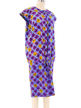 Emanuel Ungaro Periwinkle Floral Midi Dress Dress arcadeshops.com