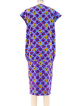 Emanuel Ungaro Periwinkle Floral Midi Dress Dress arcadeshops.com