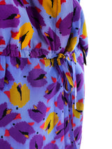 Emanuel Ungaro Periwinkle Floral Midi Dress Dress arcadeshops.com