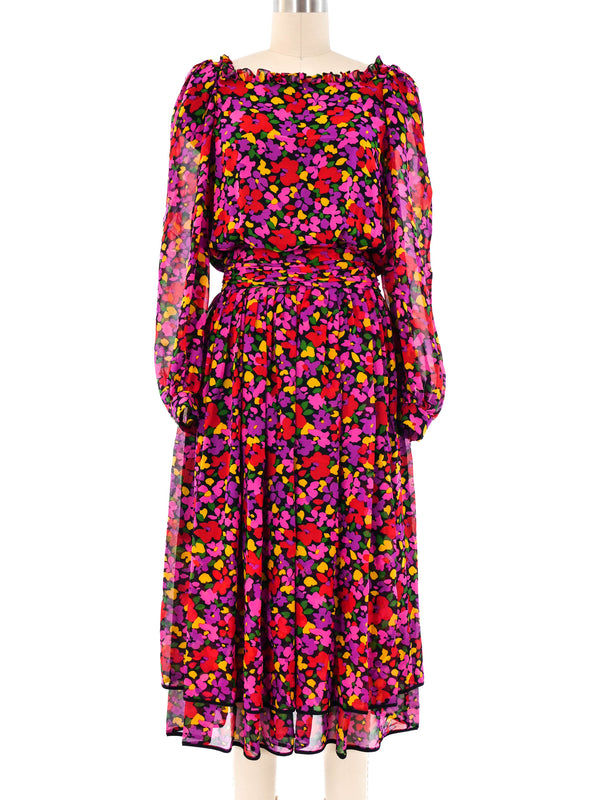 Valentino Floral Printed Silk Maxi Dress Dress arcadeshops.com