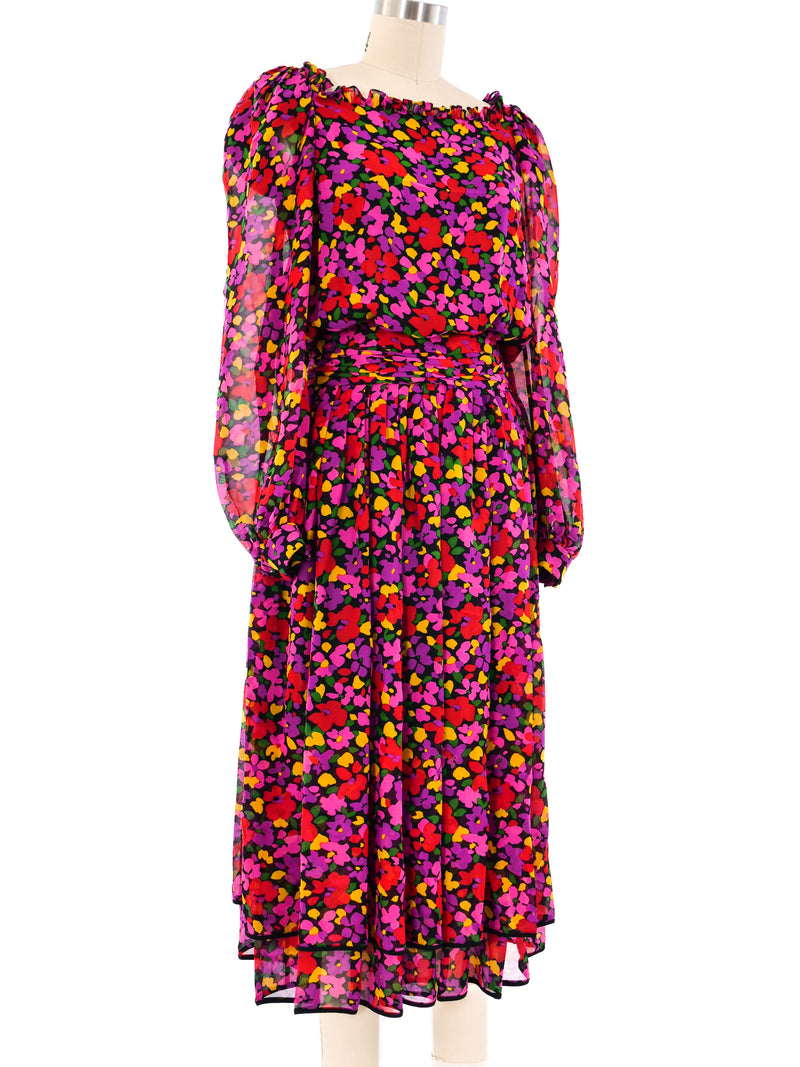 Valentino Floral Printed Silk Maxi Dress Dress arcadeshops.com