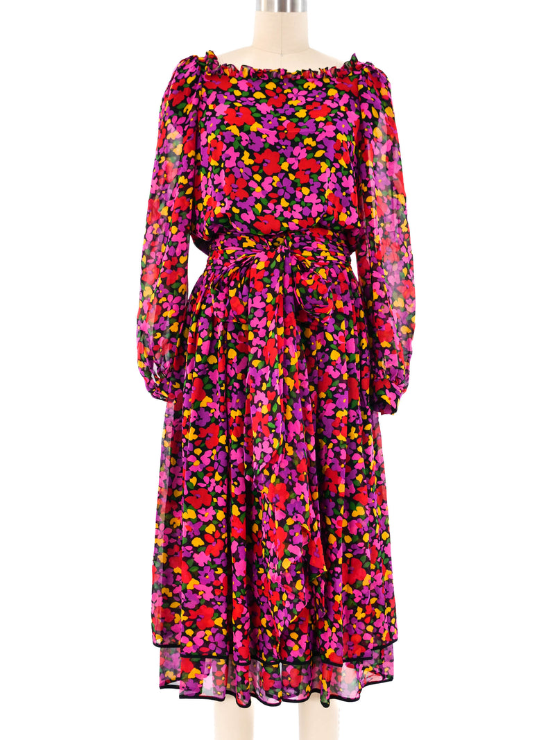 Valentino Floral Printed Silk Maxi Dress Dress arcadeshops.com