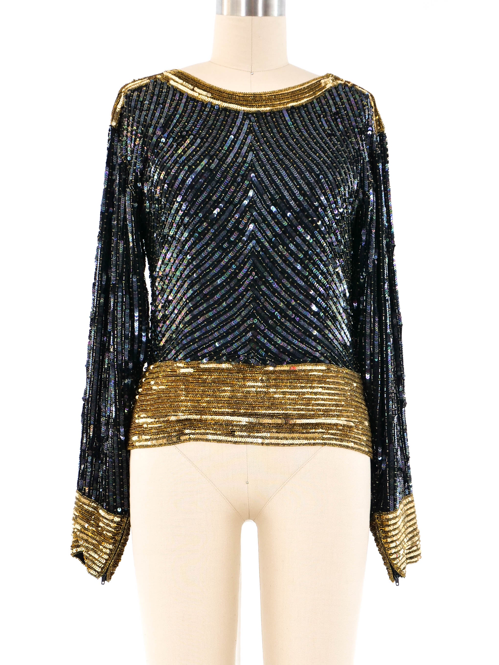 Black and store gold sparkly top