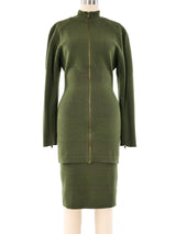 Alaia Olive Knit Skirt Ensemble Suit arcadeshops.com