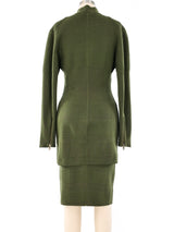 Alaia Olive Knit Skirt Ensemble Suit arcadeshops.com