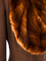 1940's Brown Coat With Fur Trim Bib Outerwear arcadeshops.com
