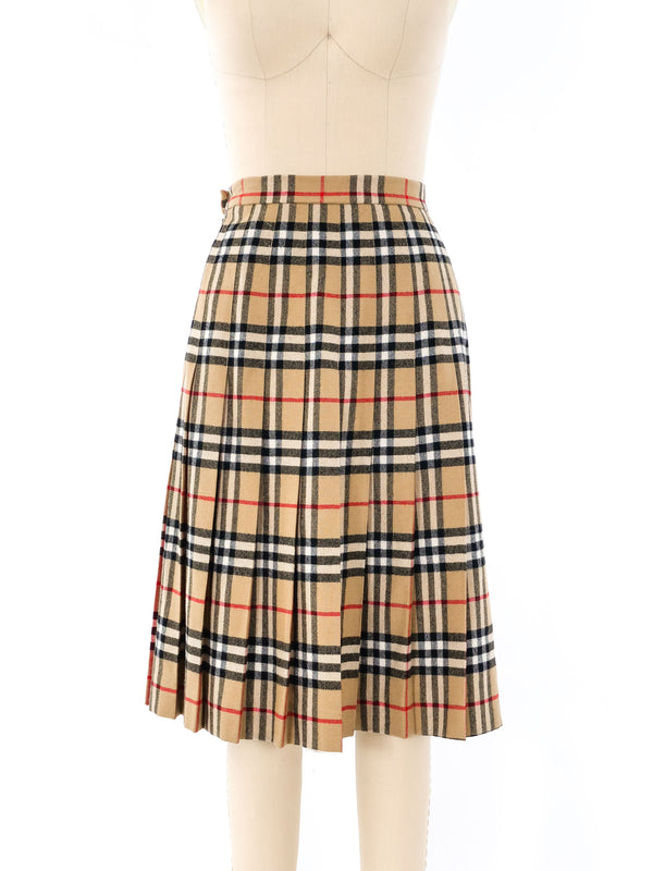 Burberry Pleated Plaid Skirt Bottom arcadeshops.com