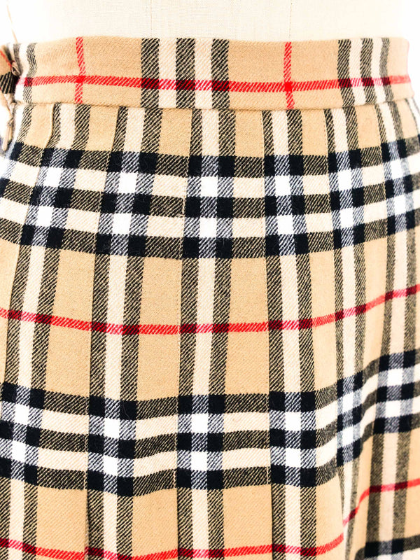 Burberry Pleated Plaid Skirt Bottom arcadeshops.com