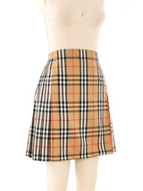 Burberry Plaid Pleated Wrap Skirt Bottom arcadeshops.com