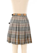 Burberry Plaid Pleated Wrap Skirt Bottom arcadeshops.com