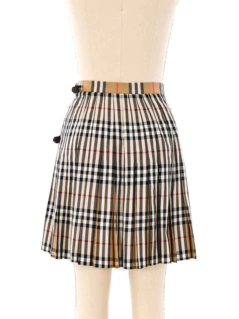 Burberry Plaid Pleated Wrap Skirt Bottom arcadeshops.com