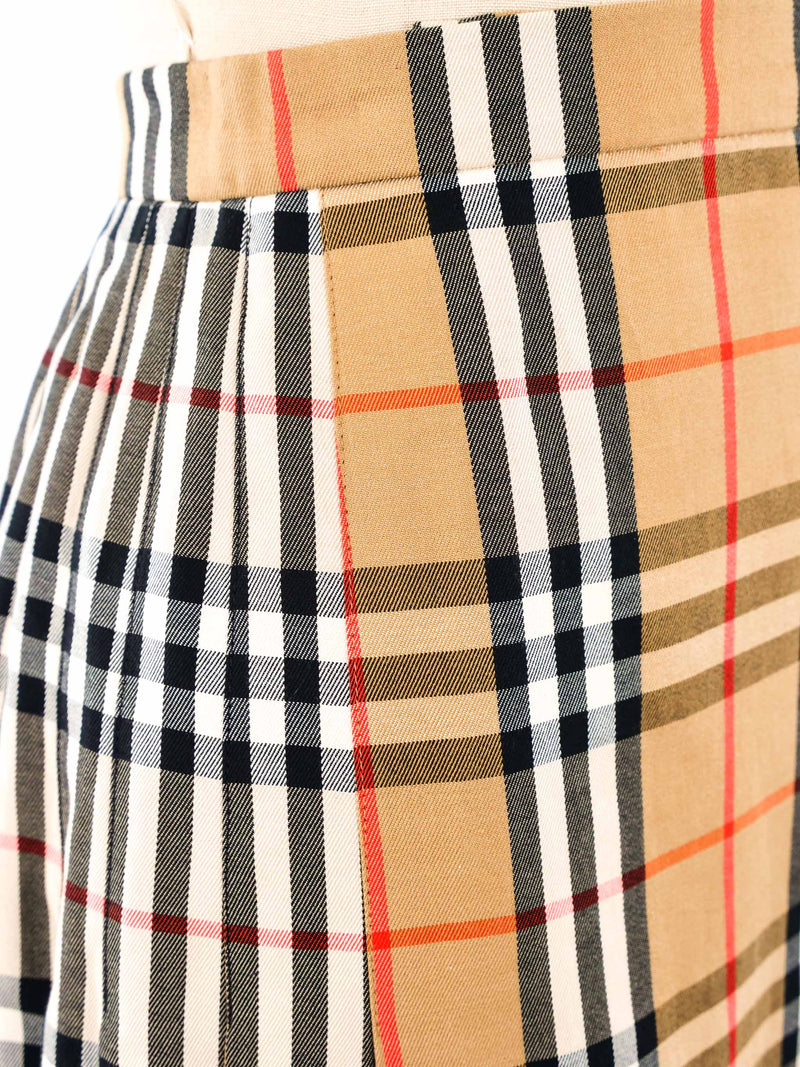 Burberry Plaid Pleated Wrap Skirt Bottom arcadeshops.com