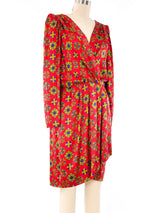 Yves Saint Laurent Printed Silk Wrap Dress Dress arcadeshops.com