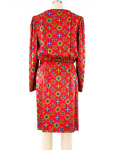 Yves Saint Laurent Printed Silk Wrap Dress Dress arcadeshops.com